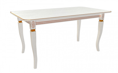 Стол Роял 1600*900*765 (тон белый RAL9003 + патина золото) Стол Роял 1600*900*765 (тон белый RAL9003 + патина золото)