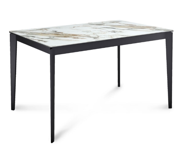 Стол KR1200 черный/керамика мрамор золотой