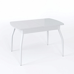 Стол Чикаго СТ МП 1100(1400)*680*750 Ноги 01 белые (стекло Белое глянцевое цвет БЛ) Стол Чикаго СТ МП 1100(1400)*680*750 Ноги 01 белые (стекло Белое глянцевое цвет БЛ)