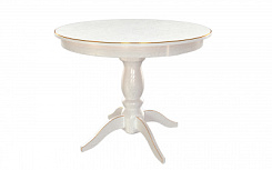 Стол Рич 900*900*765 (тон белый RAL9003 + патина золото) Стол Рич 900*900*765 (тон белый RAL9003 + патина золото)