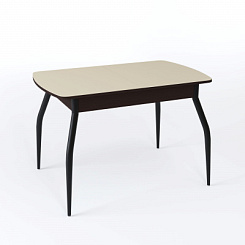 Стол Чикаго СТ МП 1100(1400)*680*750 Ноги 01 черные (стекло Бежевое матовое цвет ВН) Стол Чикаго СТ МП 1100(1400)*680*750 Ноги 01 черные (стекло Бежевое матовое цвет ВН)