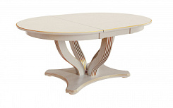 Стол Брайт 1300(1800)*1300*765 (тон слон.кость RAL1013 + патина орех св.)