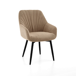 Кресло Софи велюр (каркас черный тк. коллекции Nella бежевый 114) Кресло Софи велюр (каркас черный тк. коллекции Nella бежевый 114)