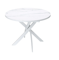 Стол KENNER R900 Мрамор белый керамика / рама белая