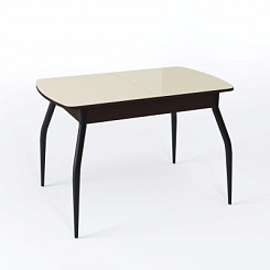 Стол Чикаго СТ МП 1100(1400)*680*750 Ноги 01 черные (стекло Бежевое глянцевое цвет ВН) Стол Чикаго СТ МП 1100(1400)*680*750 Ноги 01 черные (стекло Бежевое глянцевое цвет ВН)