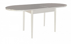 Стол Глэсси 1300(1800)*800*765 (столешница стекло тон белый RAL9003 / подстолье тон белый RAL9003)