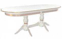 Стол Прайм 1900*840*765 (тон белый RAL9003 + патина золото)