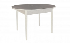 Стол Глэсси 1100(1500)*1000*765 (столешница стекло тон белый RAL9003 / подстолье тон белый RAL9003)