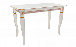Стол Роял 1200(1600)*700*765 (тон белый RAL9003 + патина золото)