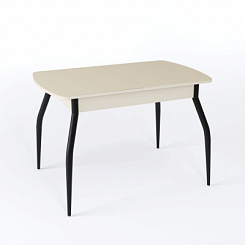 Стол Чикаго СТ МП 1100(1400)*680*750 Ноги 01 черные (стекло Бежевое матовое цвет КР) Стол Чикаго СТ МП 1100(1400)*680*750 Ноги 01 черные (стекло Бежевое матовое цвет КР)