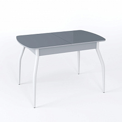 Стол Чикаго СТ МП 1100(1400)*680*750 Ноги 01 белые (стекло Серое (графит) глянцевое цвет СР) Стол Чикаго СТ МП 1100(1400)*680*750 Ноги 01 белые (стекло Серое (графит) глянцевое цвет СР)